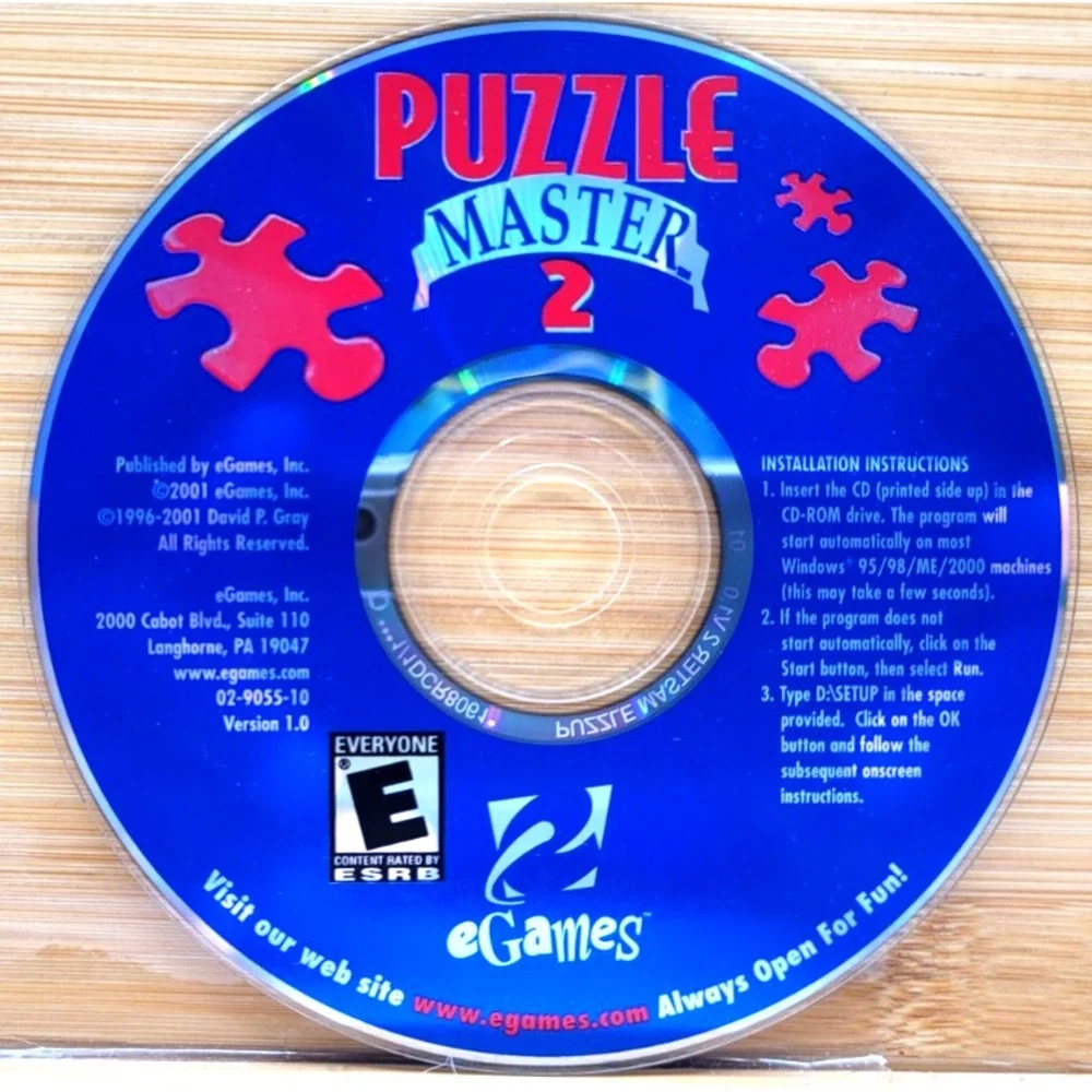 Puzzle Master 2‎ CD-ROM (Windows PC, 2001) eGAMES DISC ONLY